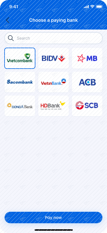 Choose a paying bank