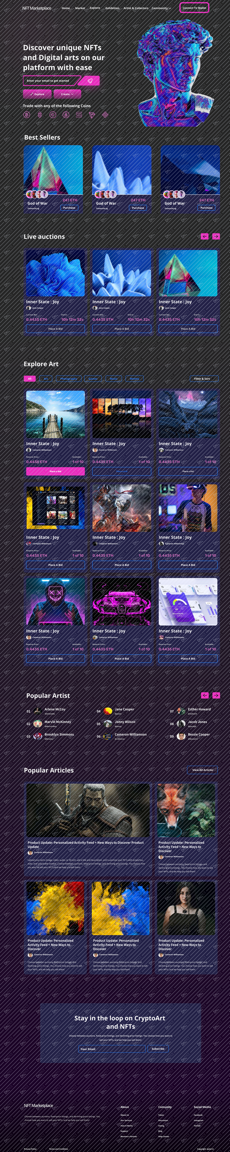 NFT home pages
