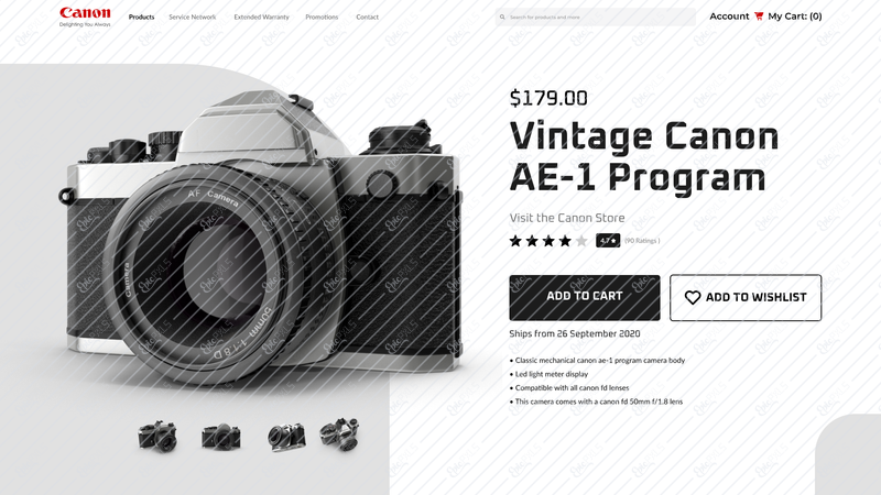 Web Design UI Kit Product Page Template - Camera