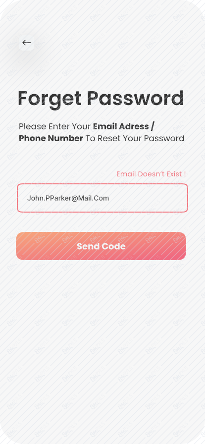 Forget Password - Error State