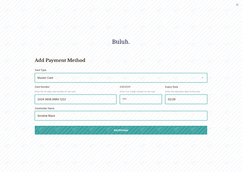 Add payment method - active