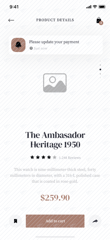 In-app alert