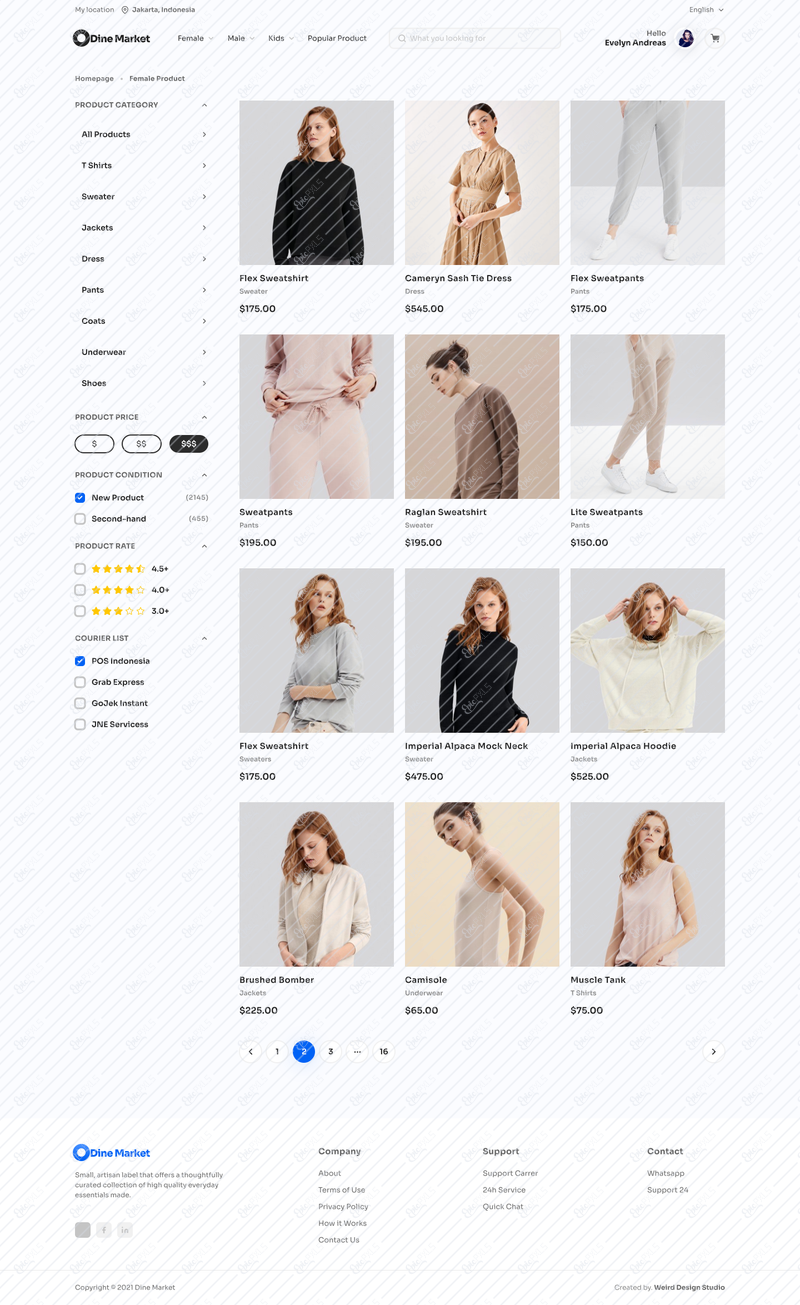 eCommerce-Female Product List