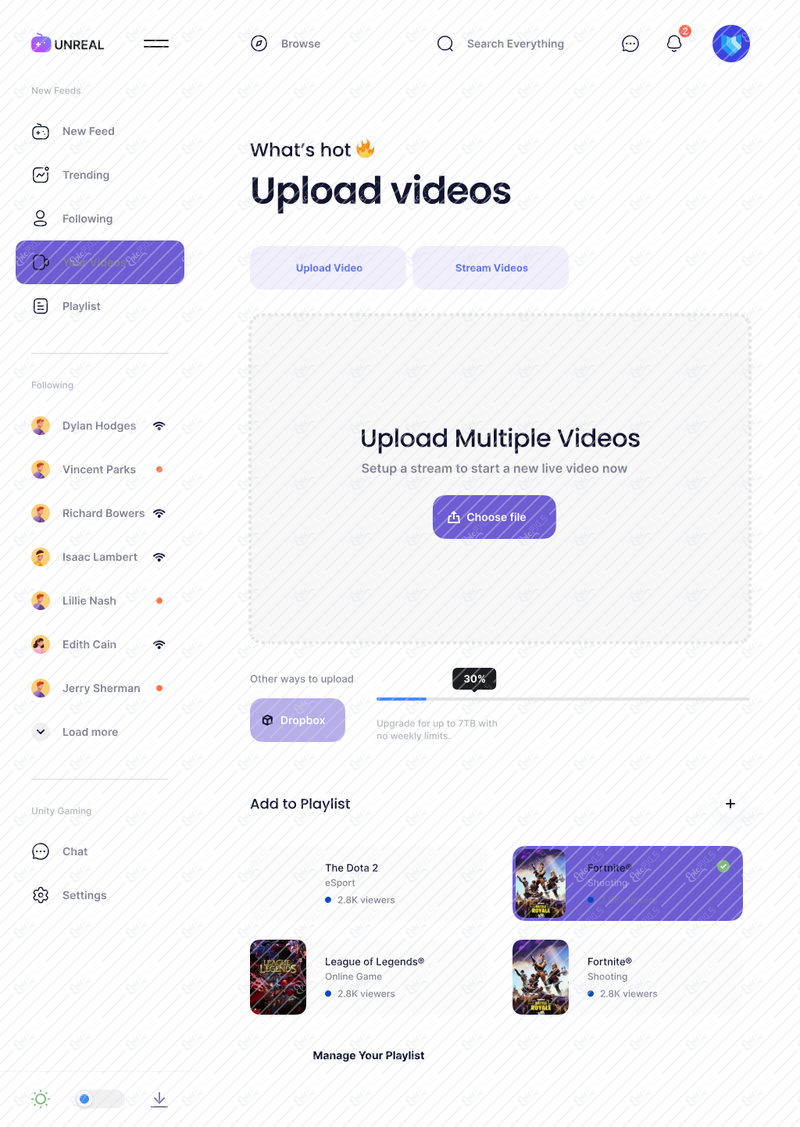 🎮 5 - Upload Videos - Tablet