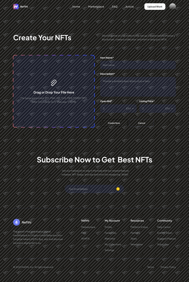 Dekstop - Upload NFTs
