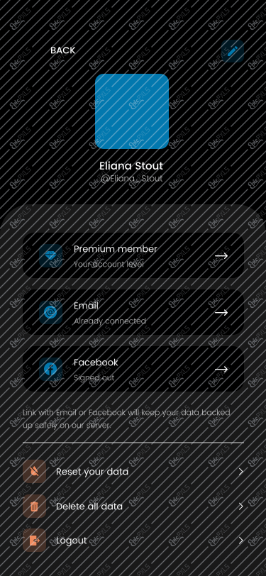 User Profile - Dark mode