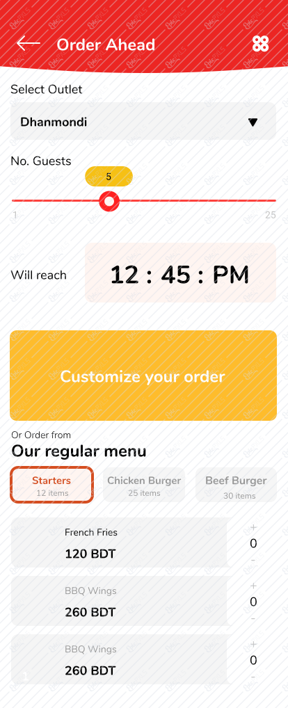 Preorder burger