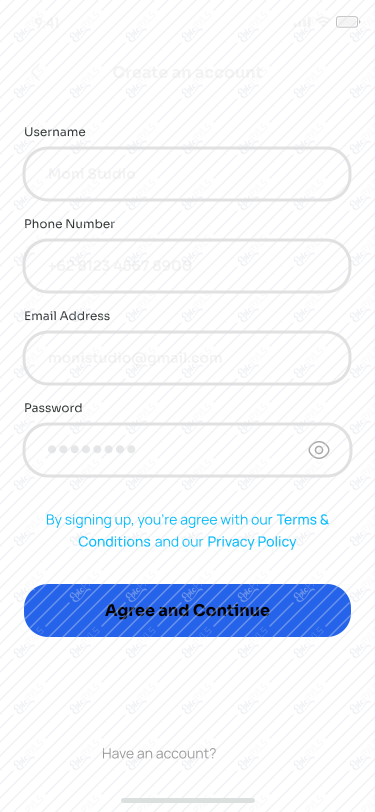 Sign Up - Filled