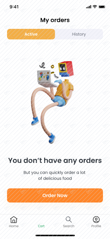 My Orders Empty Screen