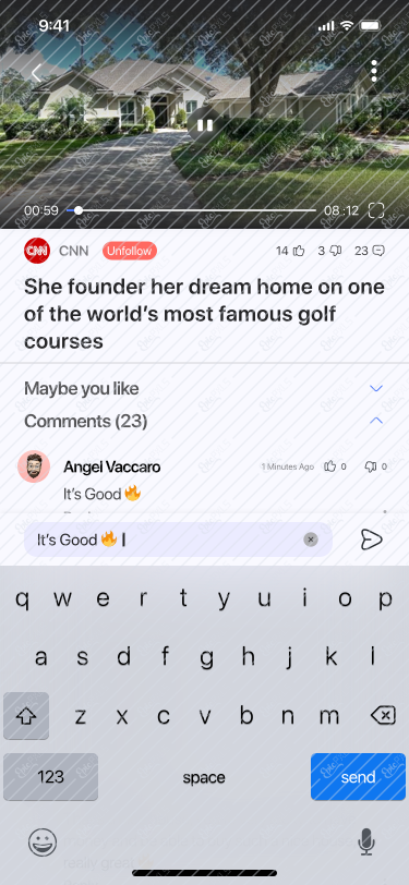 Video / Play / Comment Input