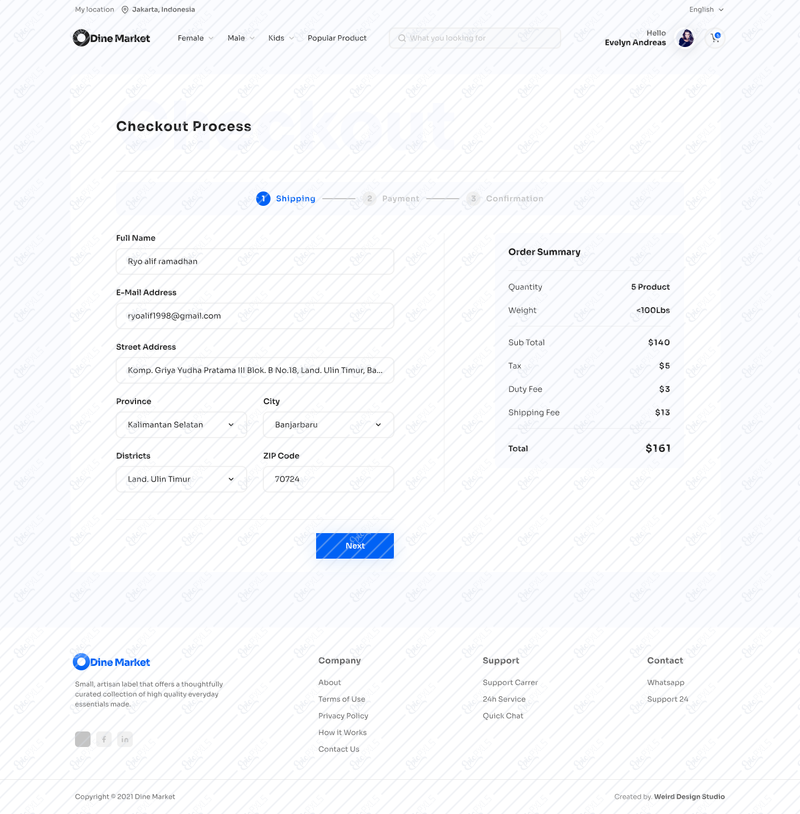 eCommerce-Input Shipping Address