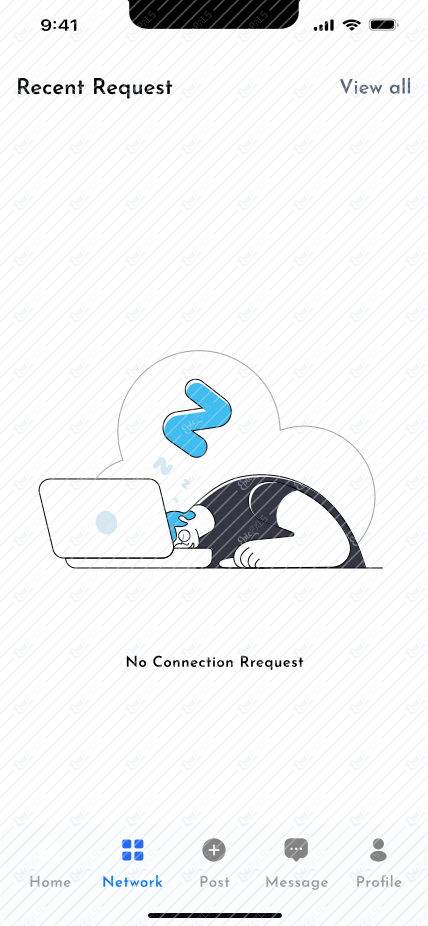 No connection request page