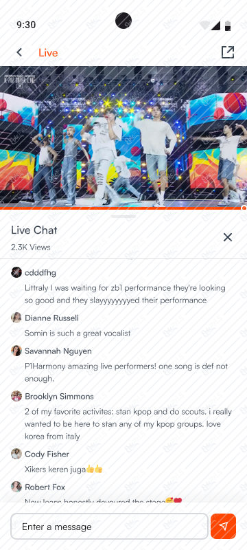 Live Streaming / Live Comment Active