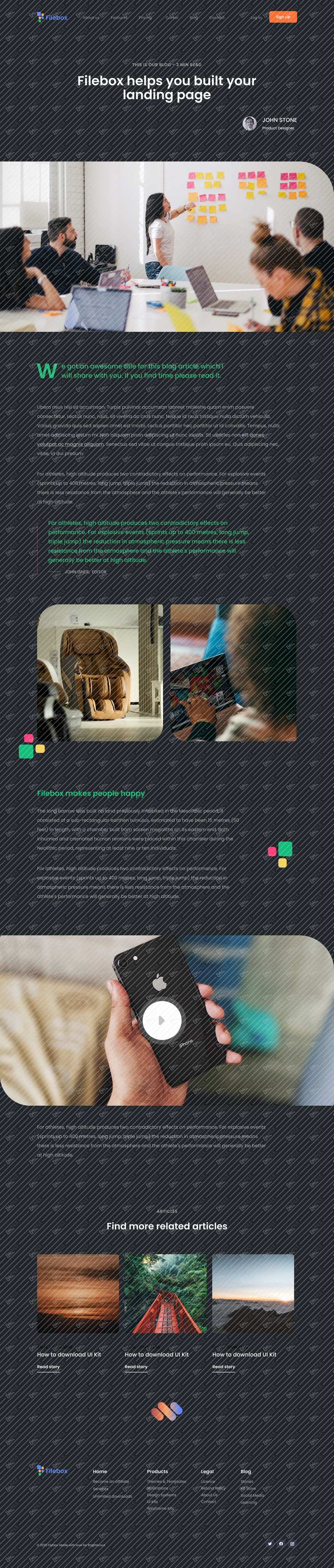 Blog post / Dark / Desktop