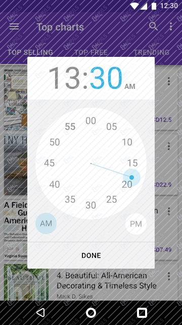 Dialog: Time Picker