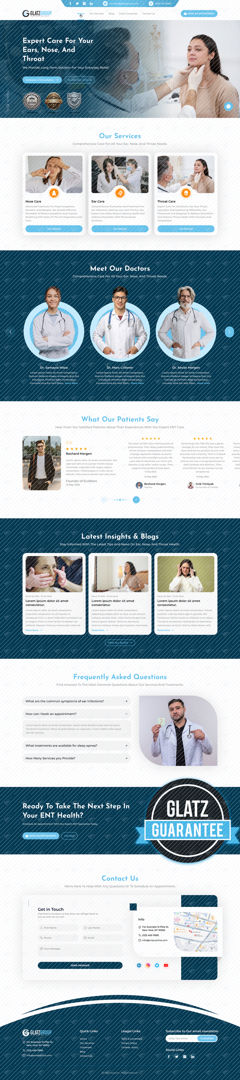 ENT Doctor Practice Website Design Concept