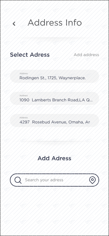 Address Info Screen 3 - Add Address - 1