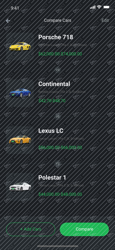 Compare Cars –list