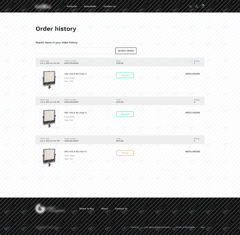 Order History