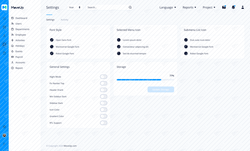 7. Settings