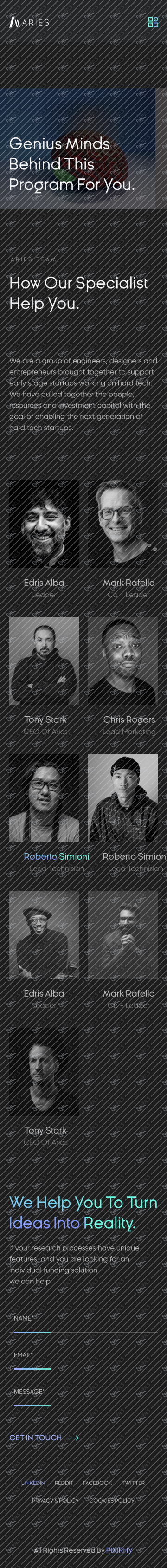 MOBILE TEAM PAGE
