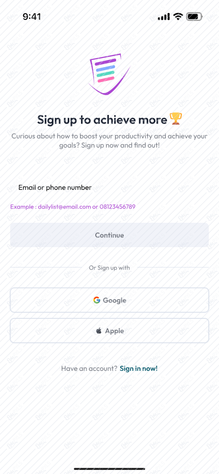 Sign up