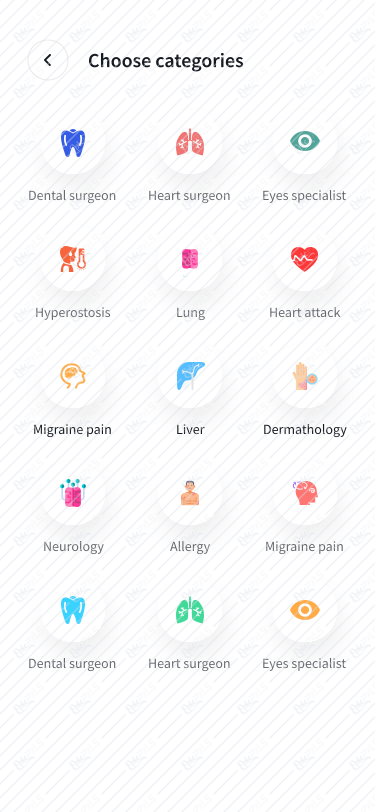 Categories list