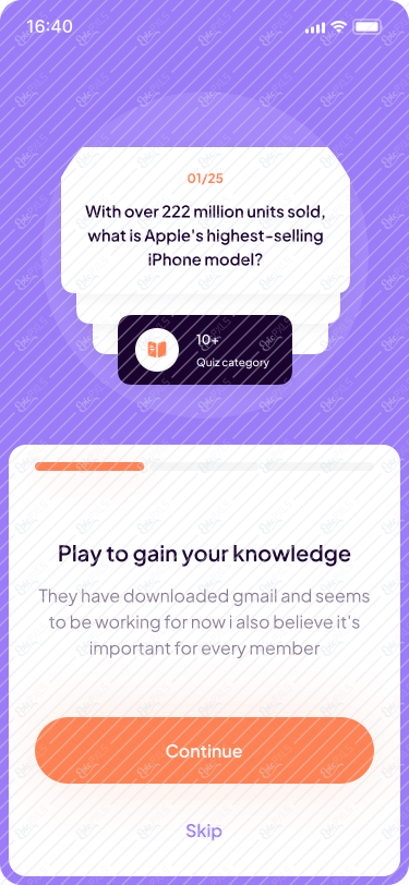 Onboarding screen