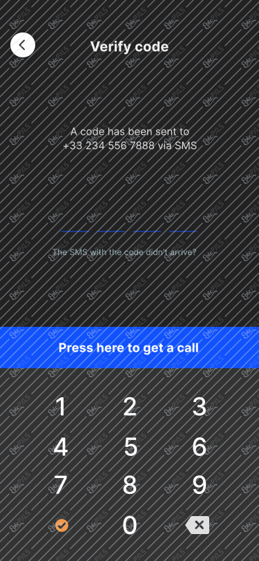 Verify code ( call )