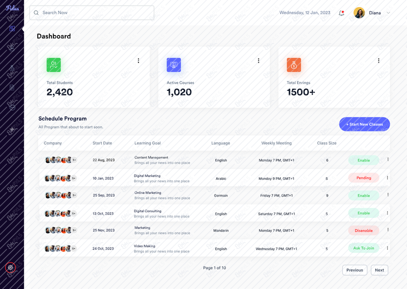 Program Management Dashboard