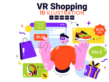 10 Virtual Reality Shopping Illustration