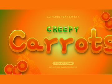 Carrots editable text effect style vector
