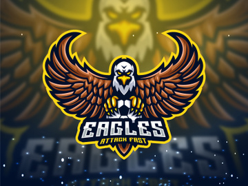 Eagle esport mascot logo design vector