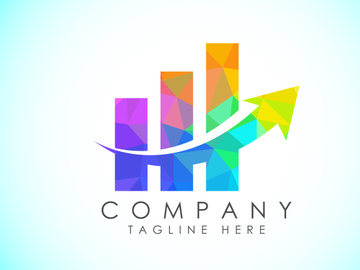 Finance and accounting logo low poly art style design vector template, Business finance logo