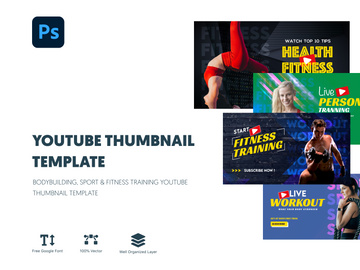 Bodybuilding, Sport & Fitness Training Youtube Thumbnail Template