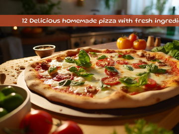 Delicious homemade pizza with fresh ingredients