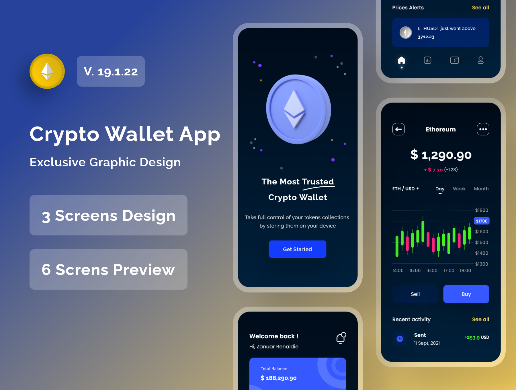 Crypto Wallet App Design by Infinity_Labs ~ EpicPxls
