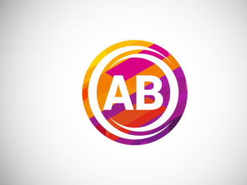 Initial Letter A B Low Poly Logo Design Vector Template. Graphic Alphabet Symbol For Corporate Business Identity