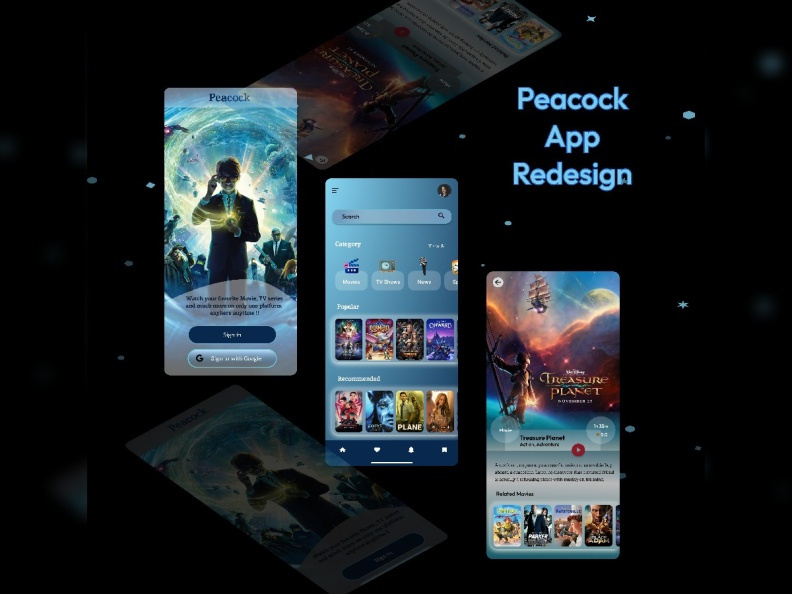Peacock App Redesign by Sabrina Yasmin ~ EpicPxls