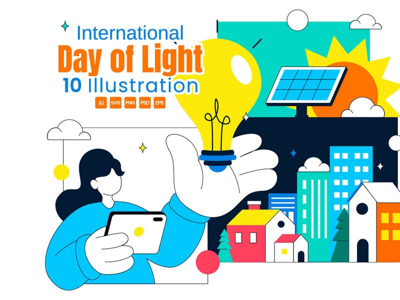 10 International Day Of Light Illustration by denayuneep ~ EpicPxls