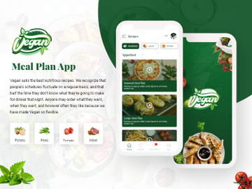 Vegan Meal Plan App - Adobe XD Mobile UI Kit