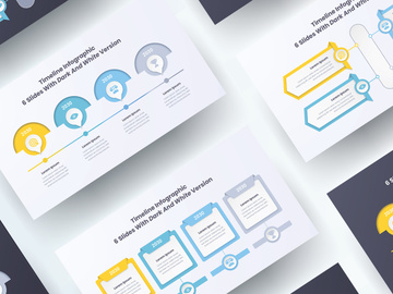 Timeline Infographic 6 Slides With Dark And White Version