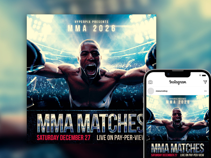 Free Bold Splendid Boxing Fight Night Instagram Post ~ EpicPxls