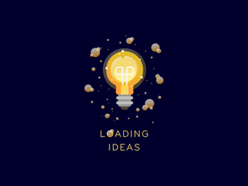 Loading Ideas Lamp Bulb Vector Illustration