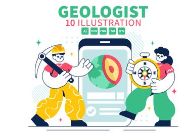 10 Geologist Soil Analysis Illustration
