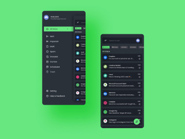 Dark mode Gmail App Redesign