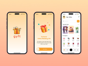 Gyft – Wedding & Occasion Gifting App (UI/UX Mockups)