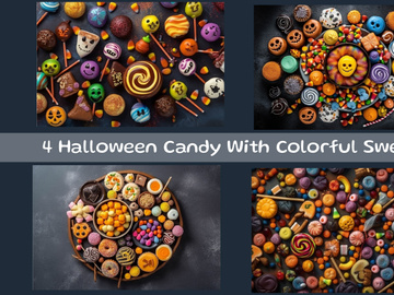 Halloween Candy With Colorful Sweets