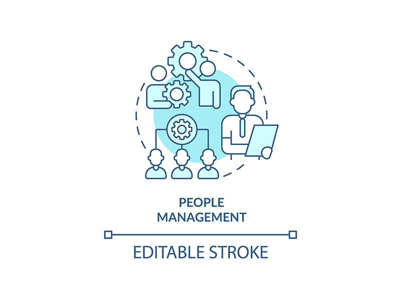 People Management Turquoise Concept Icon By Bsd Studio EpicPxls