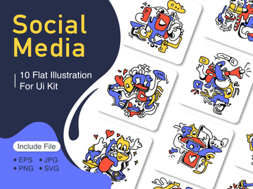 Doodle Abstract Social Media